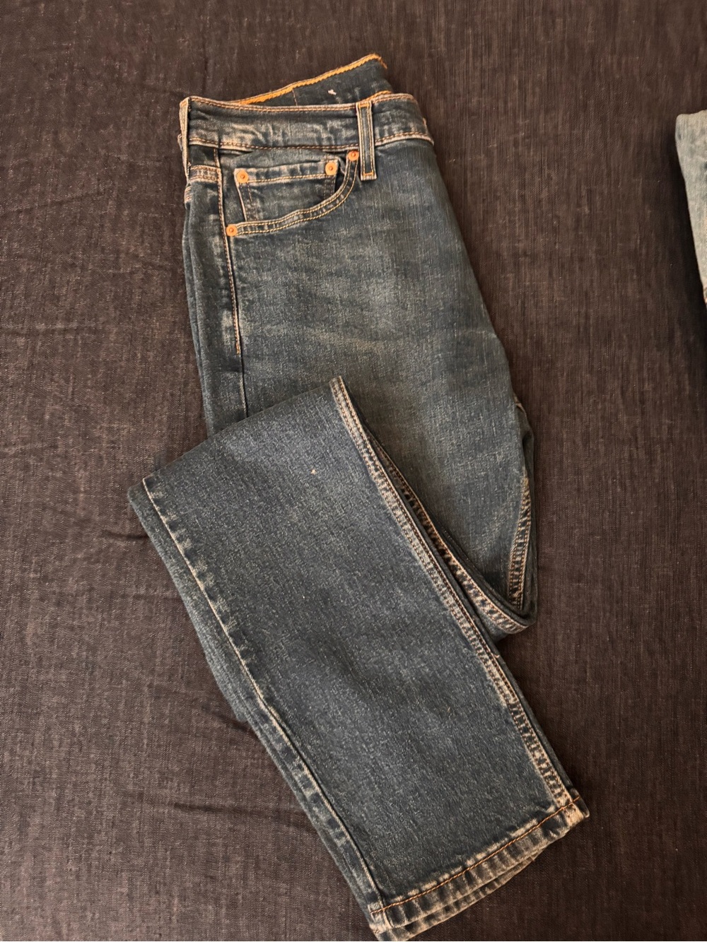 Men's Dark Blue Straight Leg Jeans ( unisex)
